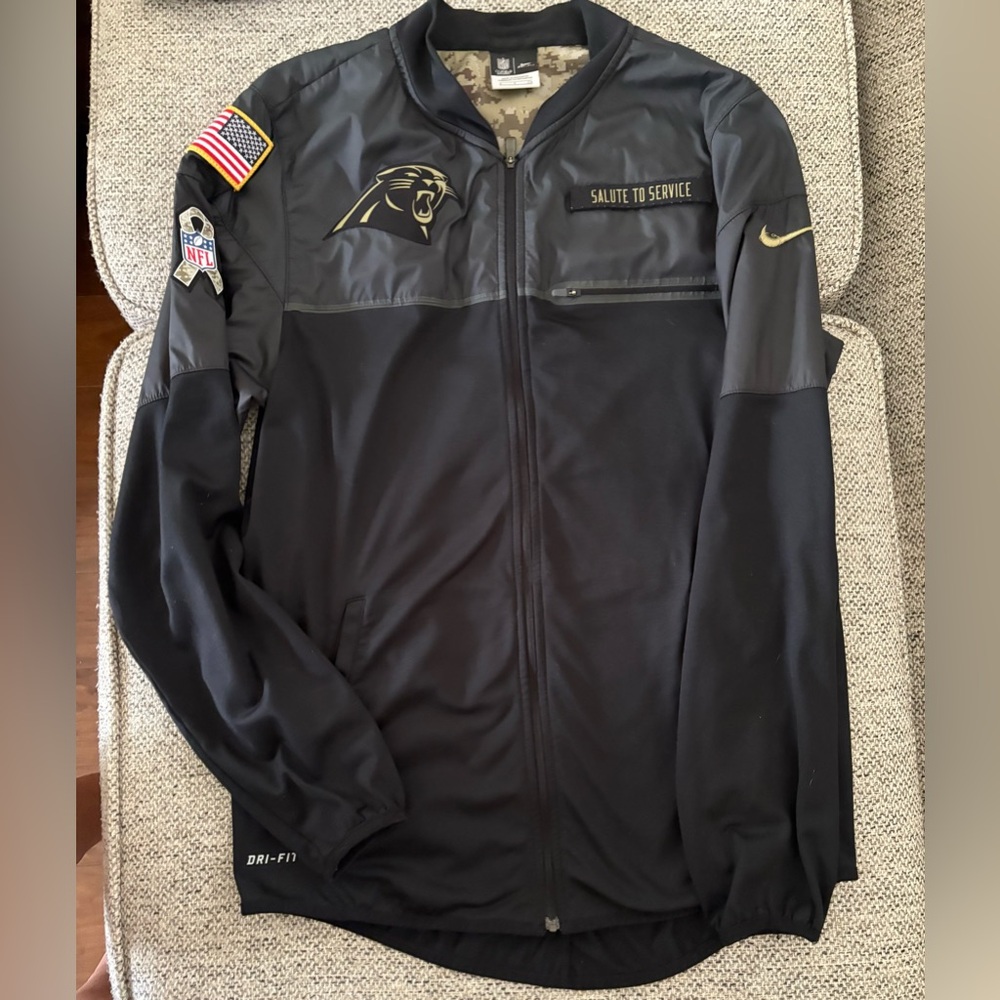 Nike Men's Salute to Service Carolina Panthers Black Jacket